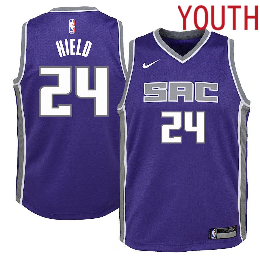 Youth Sacramento Kings 24 Buddy Hield Nike Purple Swingman NBA Jersey